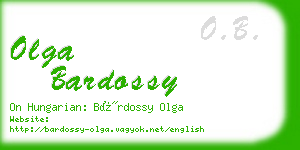 olga bardossy business card